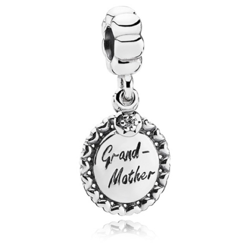 Genuine PANDORA Retired Grandmother Dangle Charm; 791128CZ